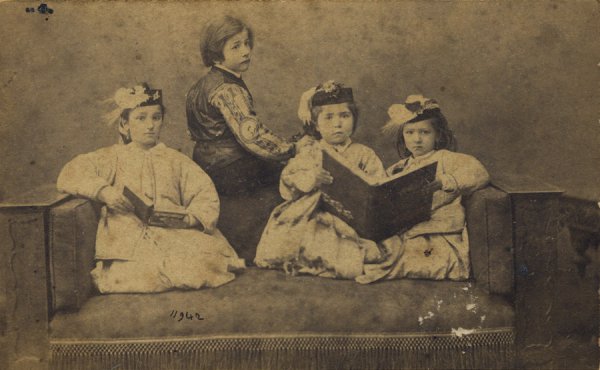 Untitled (studio portrait of a group of Ottoman upper-class children)