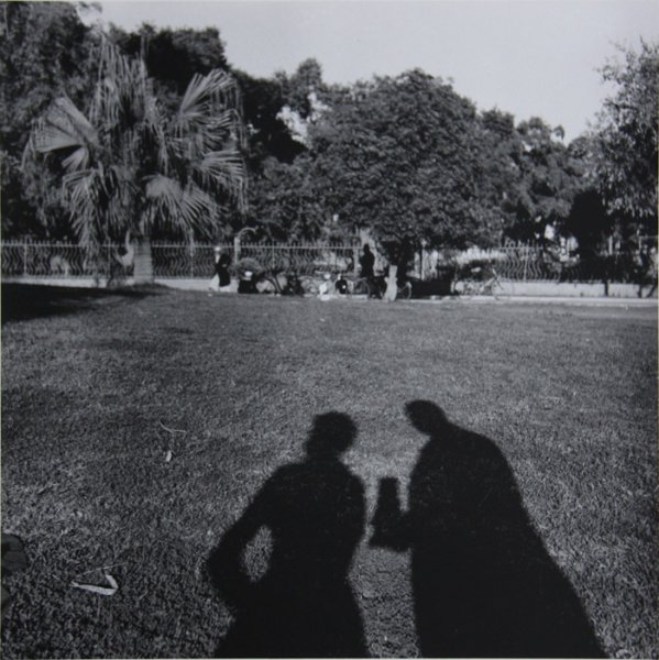 Untitled (shadow self-portrait with a camera and a female companion)