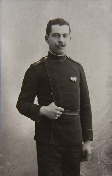 Studio portrait of a man in military uniform