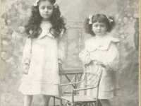 untitled (studio portrait of two sisters in white, Baku)