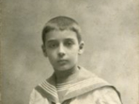 Untitled (studio portrait of a boy in a navy costume)