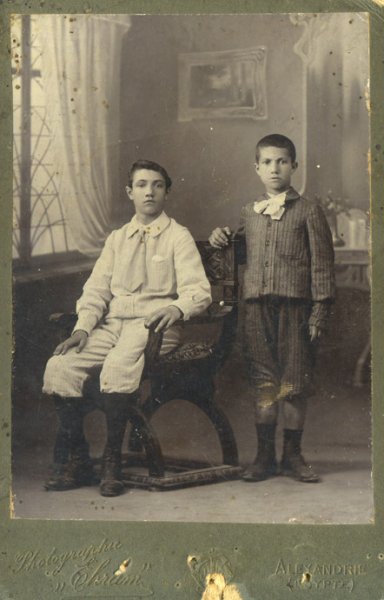 untitled (Studio portrait of two teenage brothers)