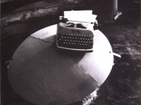 Untitled (typewriter on a roof)